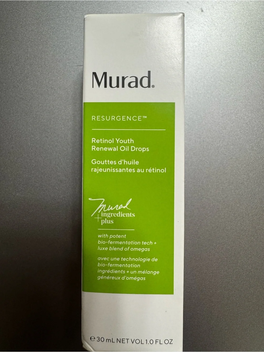 Murad Retinol Youth Renewal Oil Drops — Green with Silver Cap